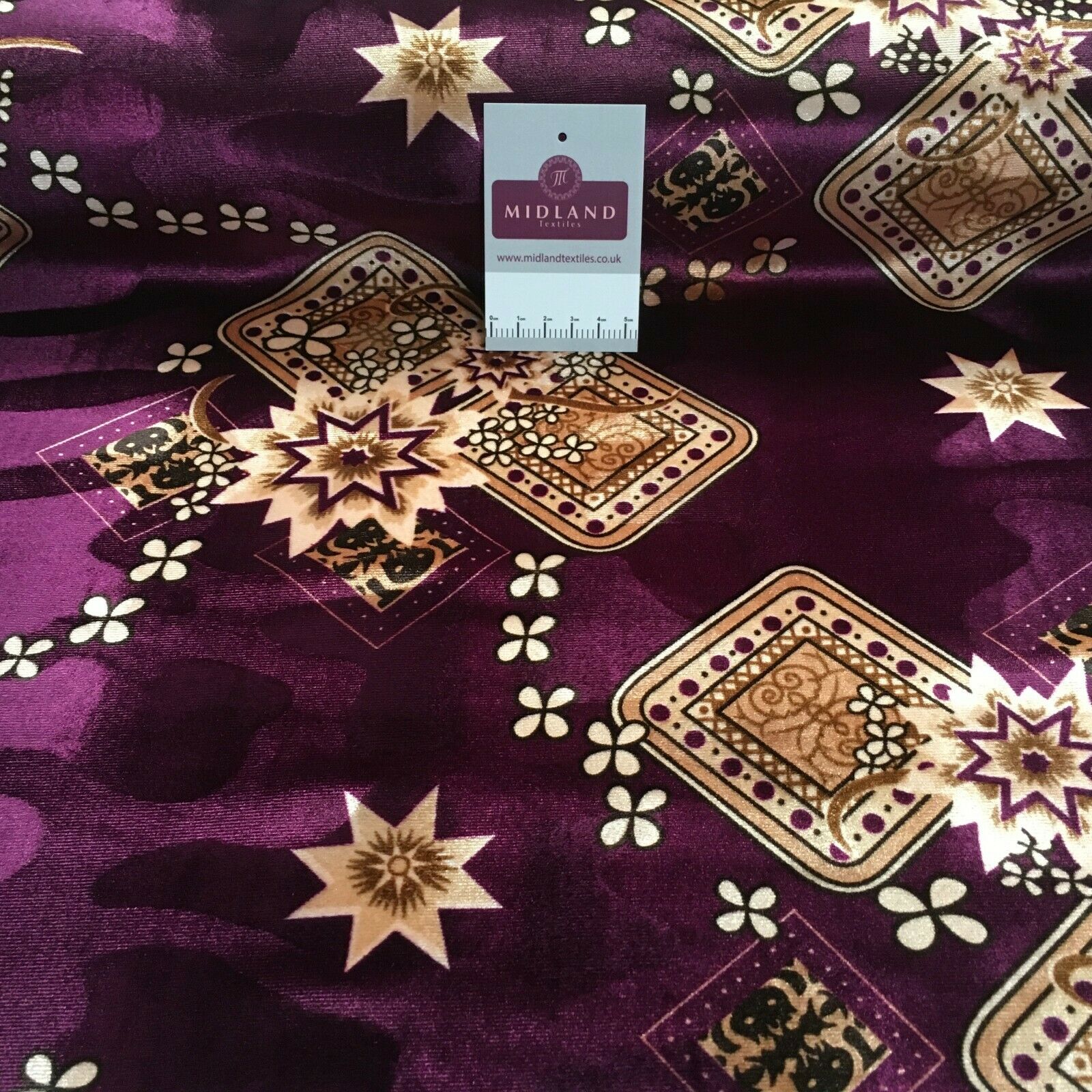 Vintage Floral Velvet Velour Stretch Printed dress fabric MA1430 Mtex