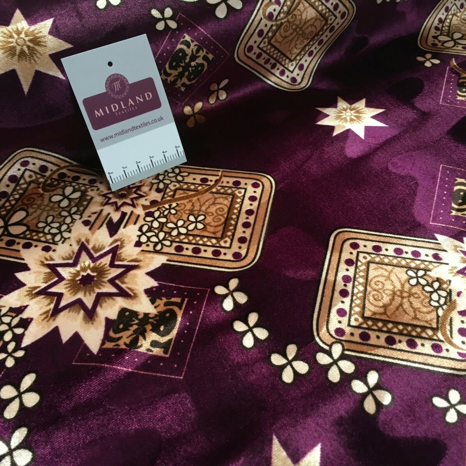 Vintage Floral Velvet Velour Stretch Printed dress fabric MA1430 Mtex