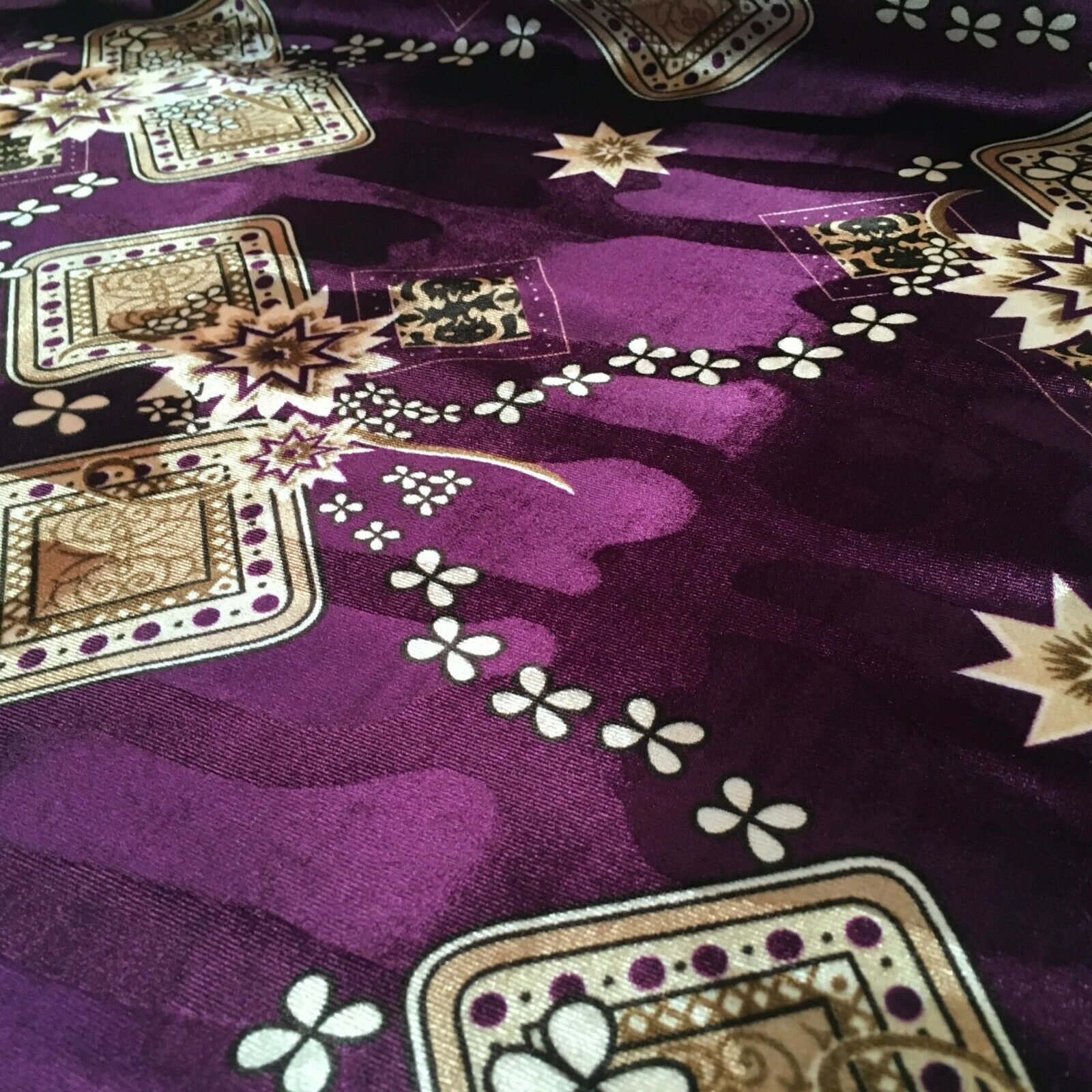 Vintage Floral Velvet Velour Stretch Printed dress fabric MA1430 Mtex