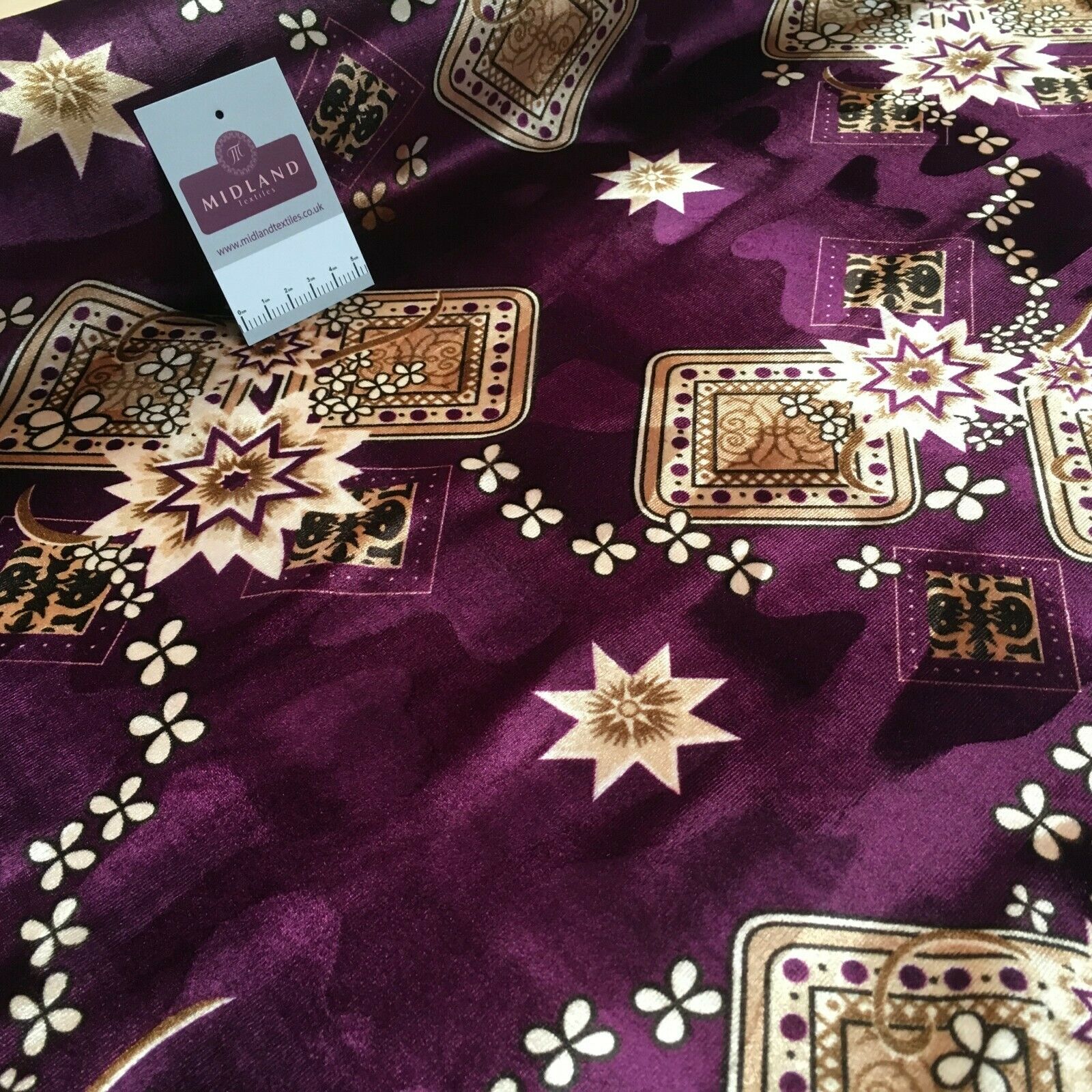 Vintage Floral Velvet Velour Stretch Printed dress fabric MA1430 Mtex