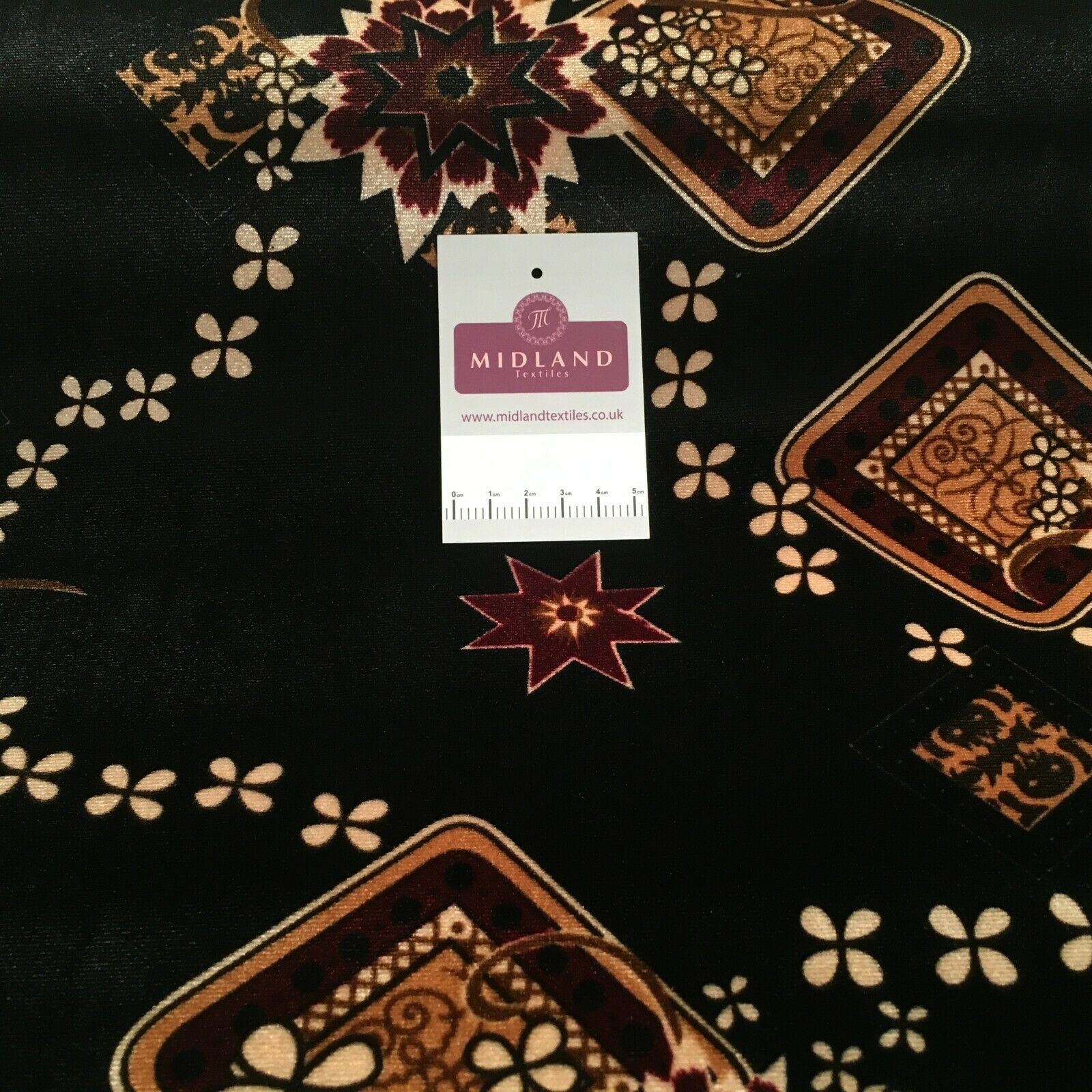 Vintage Floral Velvet Velour Stretch Printed dress fabric MA1430 Mtex