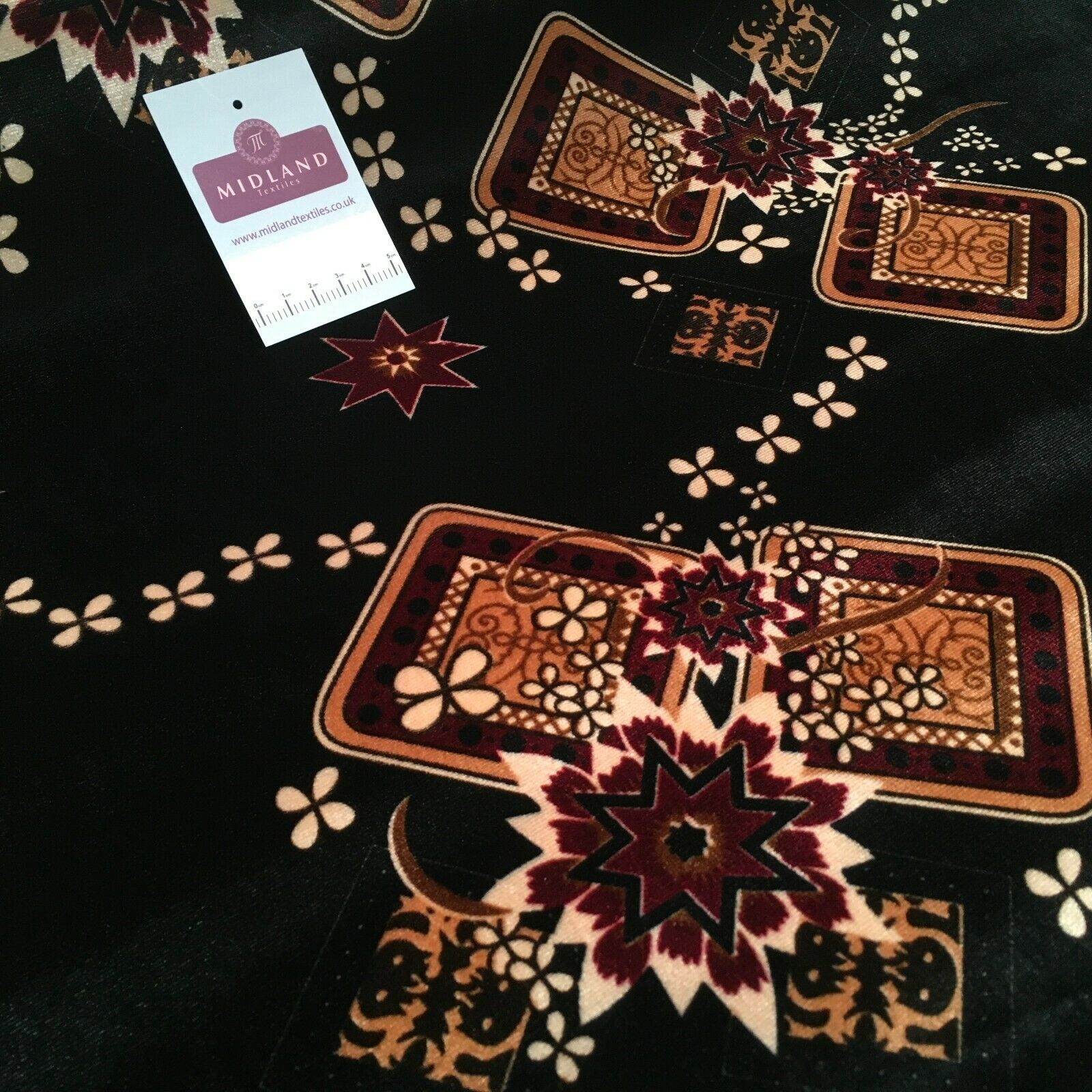 Vintage Floral Velvet Velour Stretch Printed dress fabric MA1430 Mtex