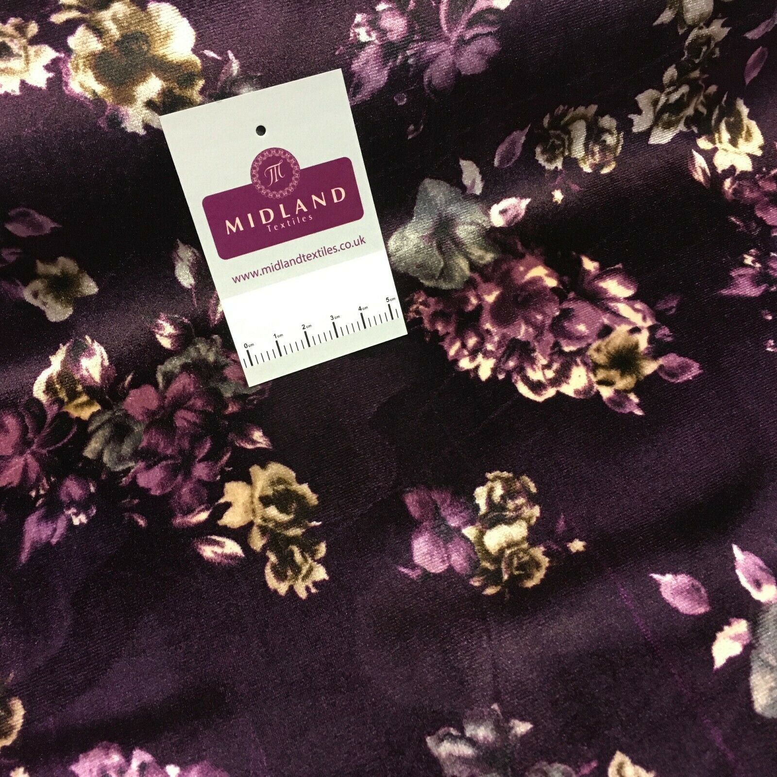 Vintage Floral Velvet Velour Stretch Printed dress fabric MA1430 Mtex