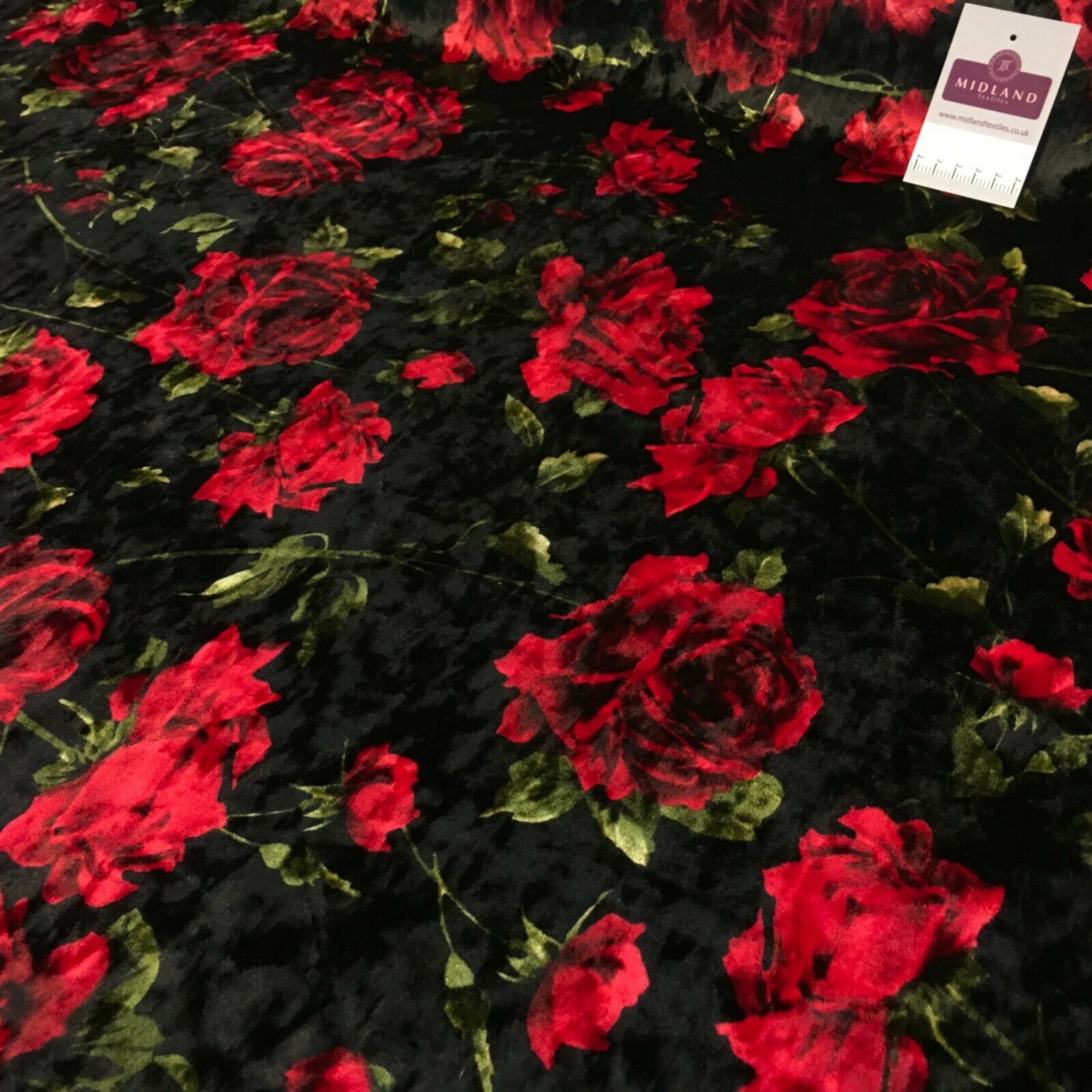 Vintage Floral Velvet Velour Stretch Printed dress fabric MA1430 Mtex