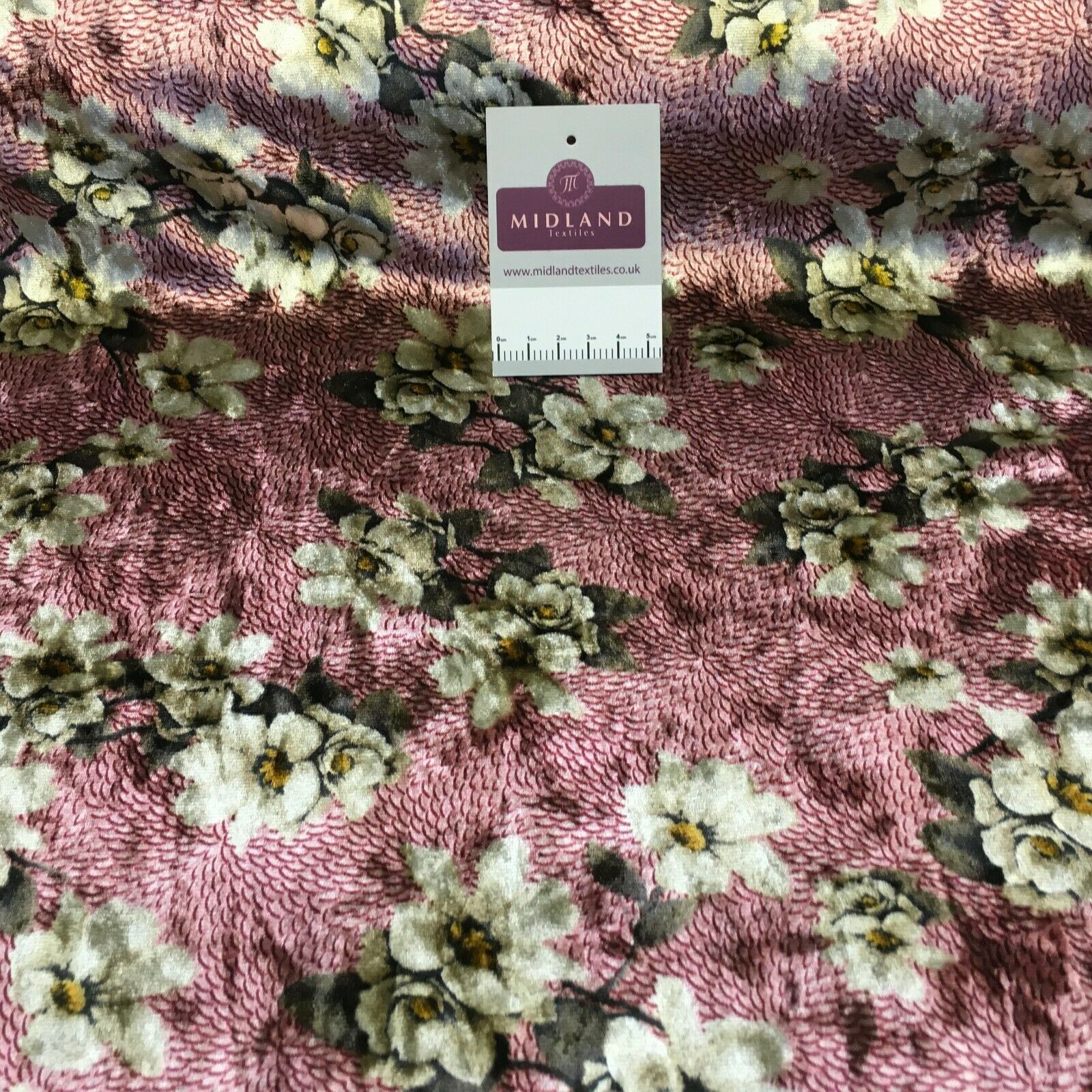 Vintage Floral Velvet Velour Stretch Printed dress fabric MA1430 Mtex