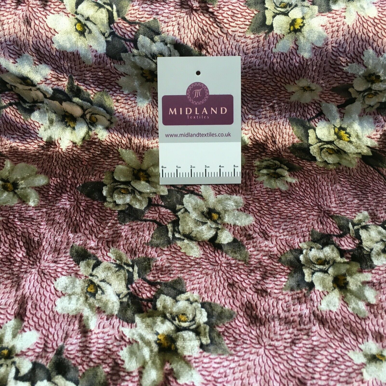 Vintage Floral Velvet Velour Stretch Printed dress fabric MA1430 Mtex