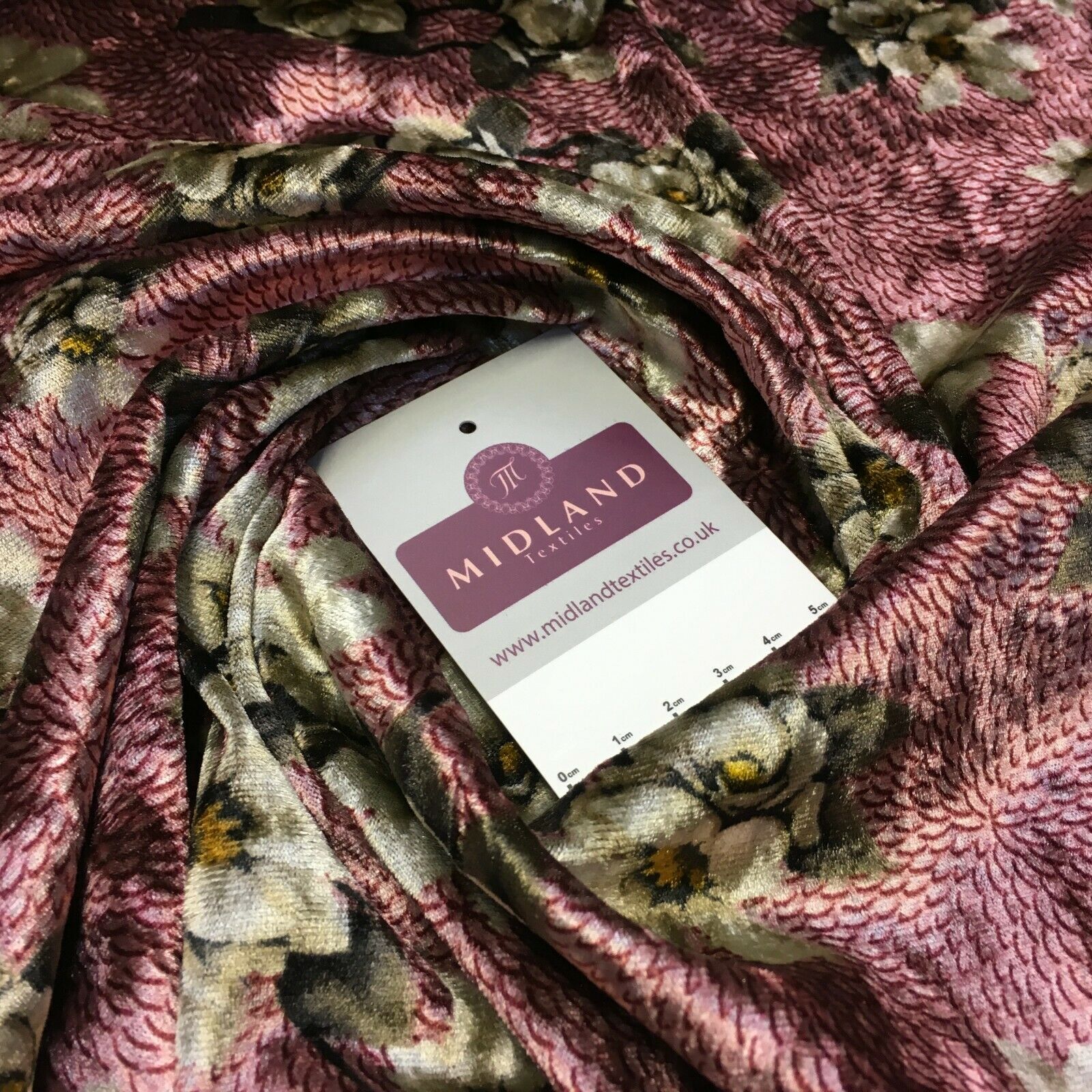 Vintage Floral Velvet Velour Stretch Printed dress fabric MA1430 Mtex