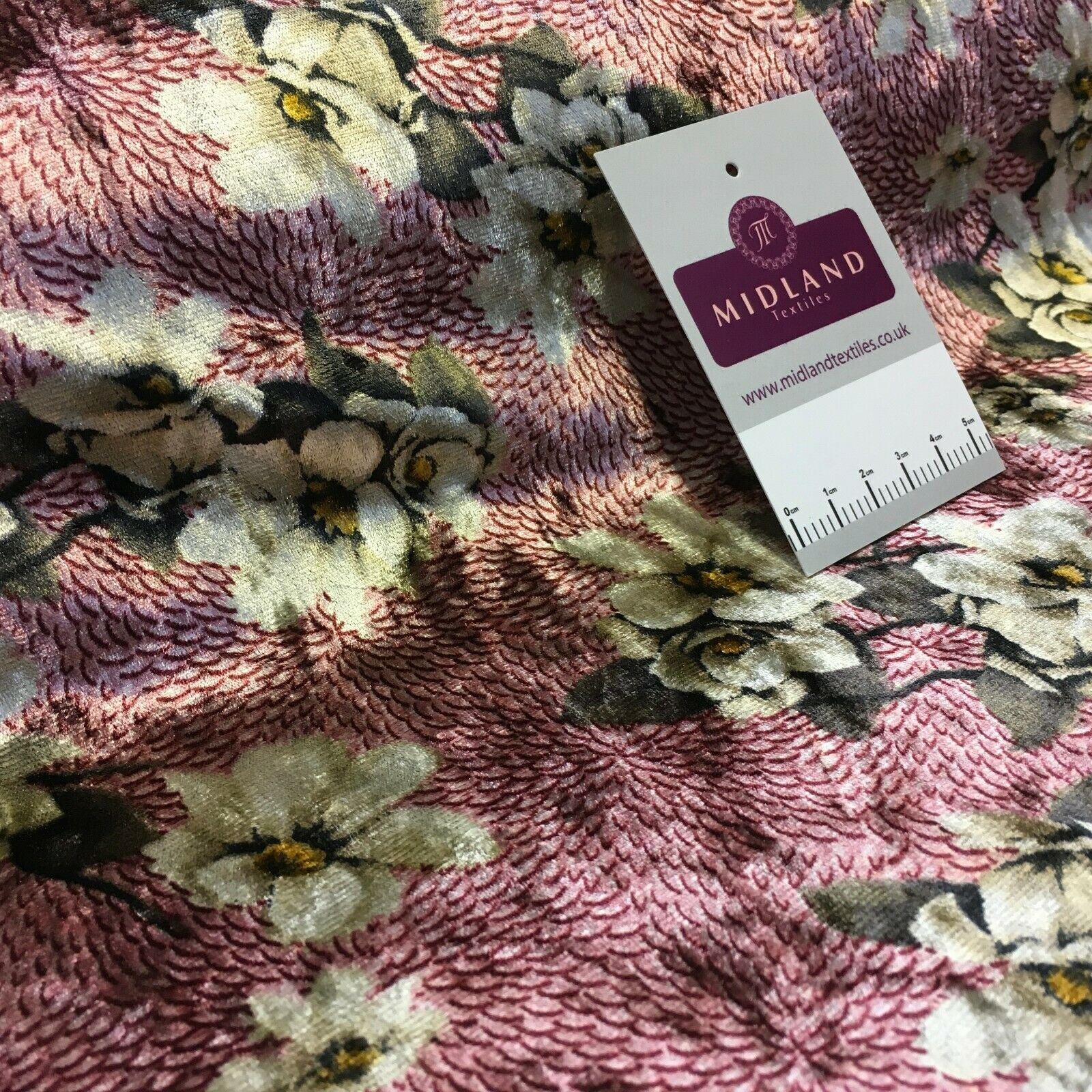 Vintage Floral Velvet Velour Stretch Printed dress fabric MA1430 Mtex