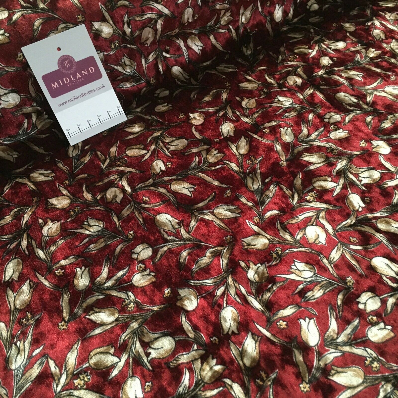 Vintage Floral Velvet Velour Stretch Printed dress fabric MA1430 Mtex