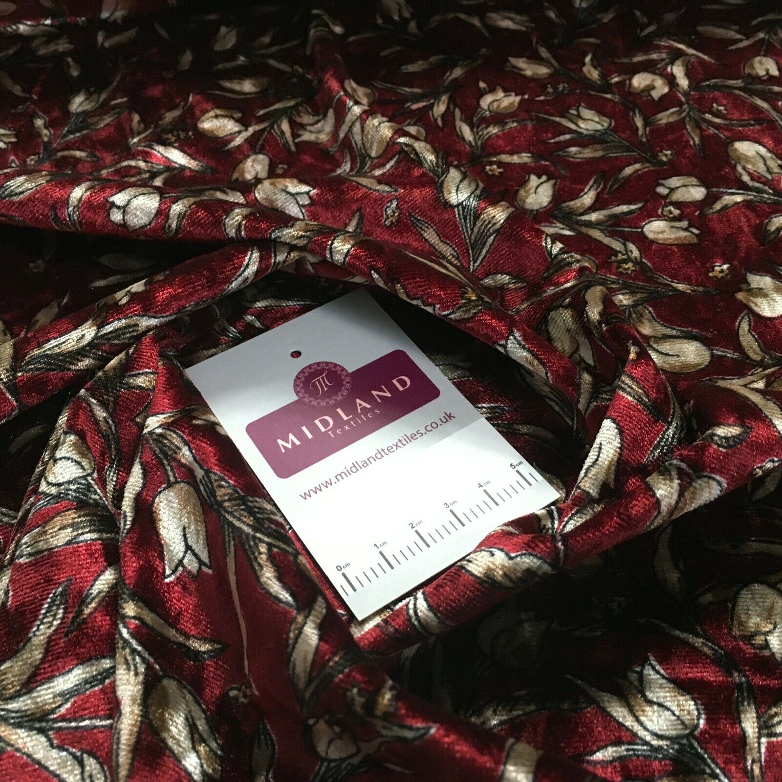 Vintage Floral Velvet Velour Stretch Printed dress fabric MA1430 Mtex