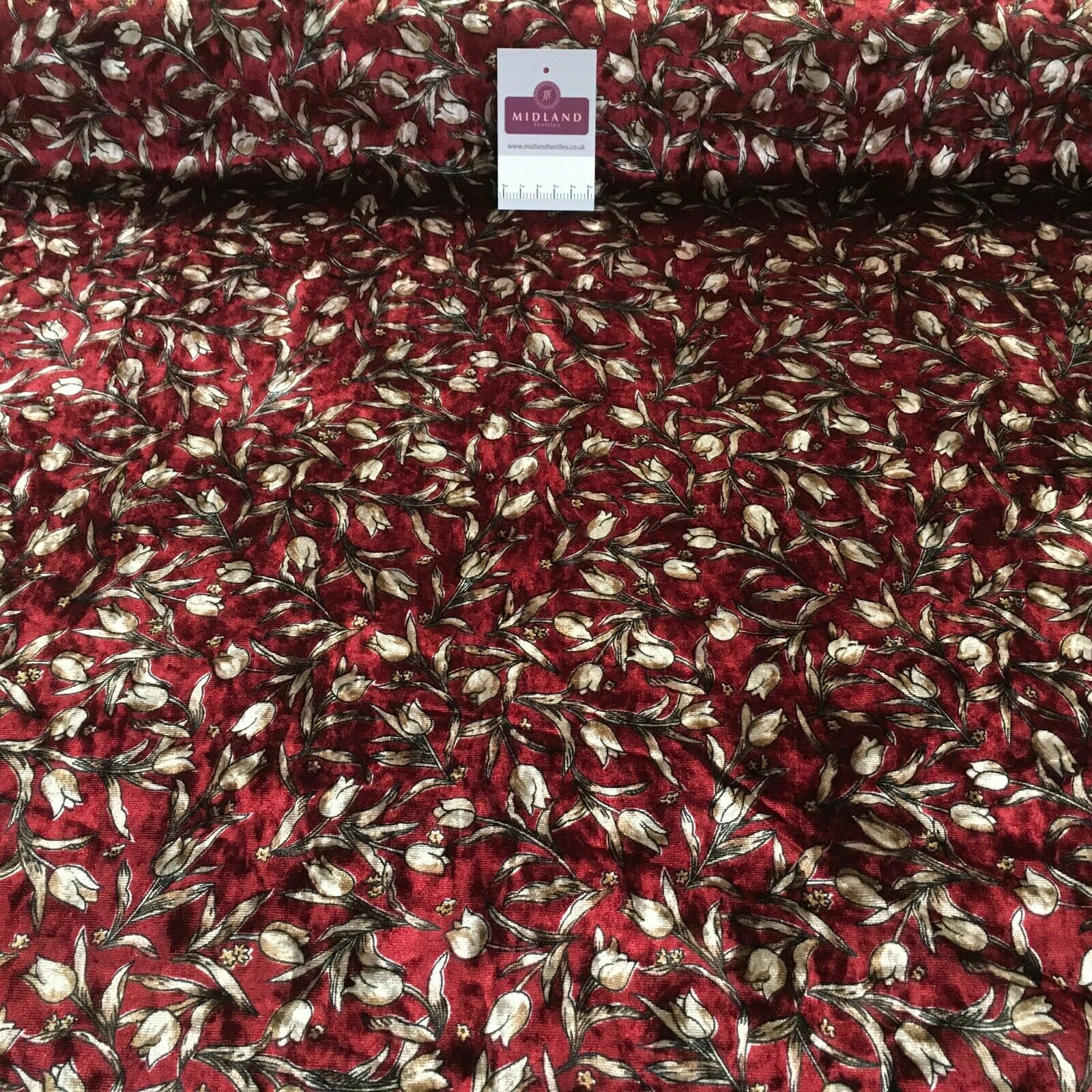 Vintage Floral Velvet Velour Stretch Printed dress fabric MA1430 Mtex