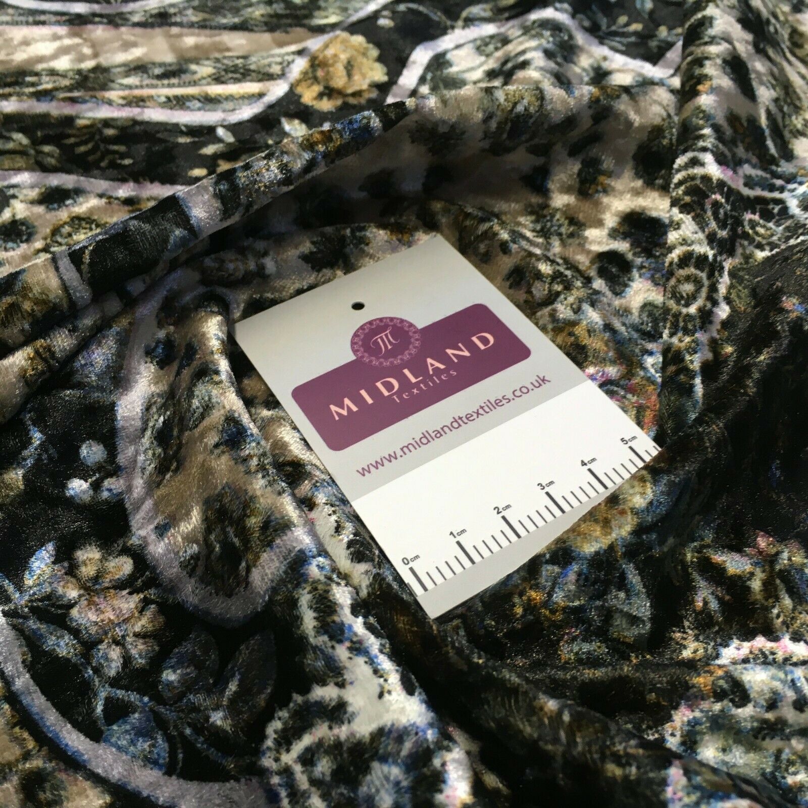 Vintage Floral Velvet Velour Stretch Printed dress fabric MA1430 Mtex