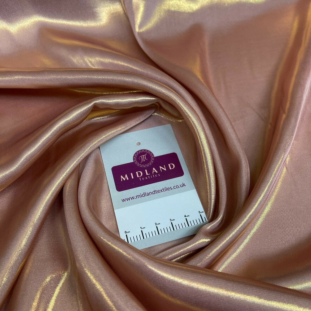 Silky Lightweight Charmeuse Shimmer Satin Foil Non-Stretch fabric M1535