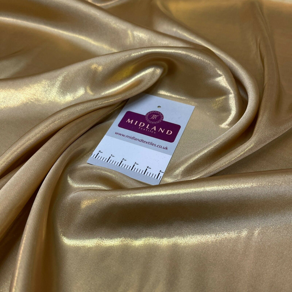 Silky Lightweight Charmeuse Shimmer Satin Foil Non-Stretch fabric M1535