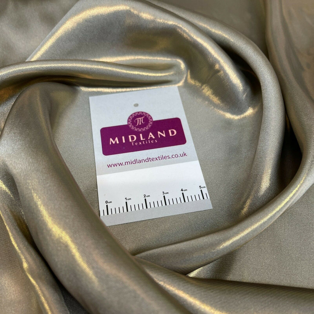 Silky Lightweight Charmeuse Shimmer Satin Foil Non-Stretch fabric M1535