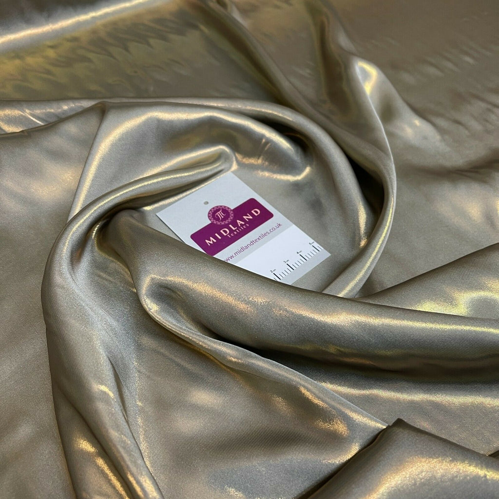 Silky Lightweight Charmeuse Shimmer Satin Foil Non-Stretch fabric M1535