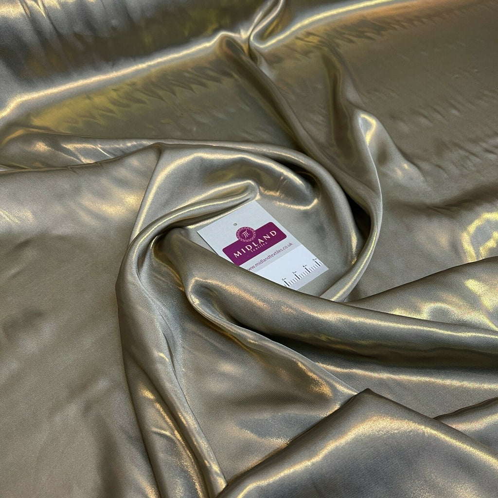 Silky Lightweight Charmeuse Shimmer Satin Foil Non-Stretch fabric M1535