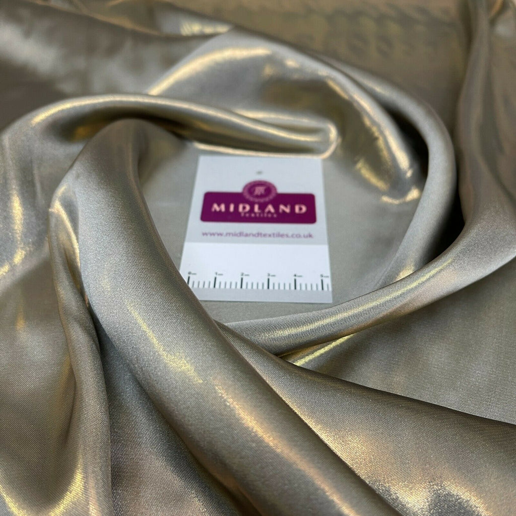 Silky Lightweight Charmeuse Shimmer Satin Foil Non-Stretch fabric M1535