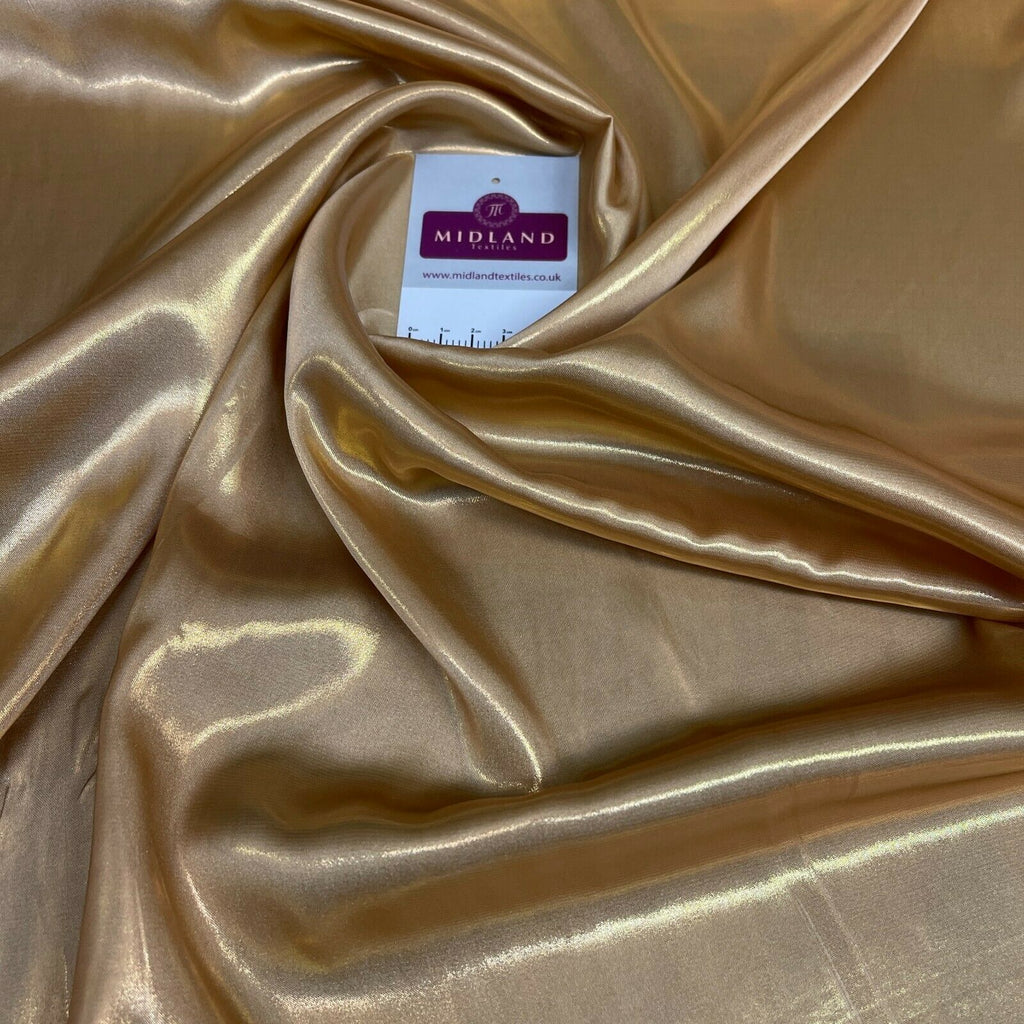 Silky Lightweight Charmeuse Shimmer Satin Foil Non-Stretch fabric M1535