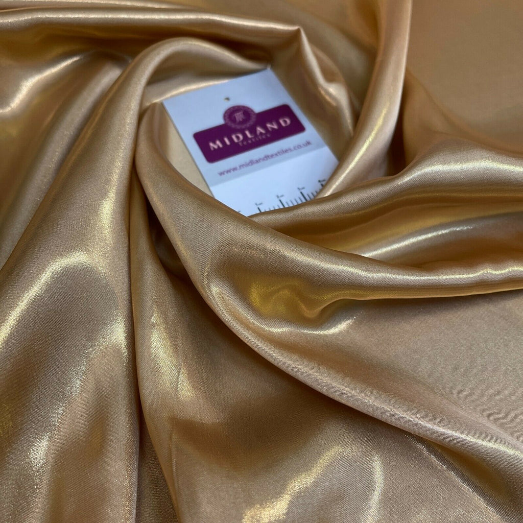 Silky Lightweight Charmeuse Shimmer Satin Foil Non-Stretch fabric M1535