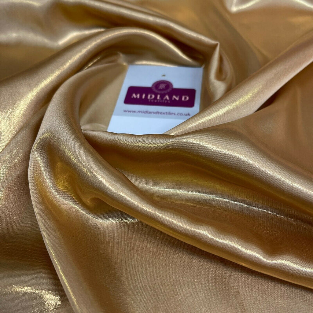 Silky Lightweight Charmeuse Shimmer Satin Foil Non-Stretch fabric M1535