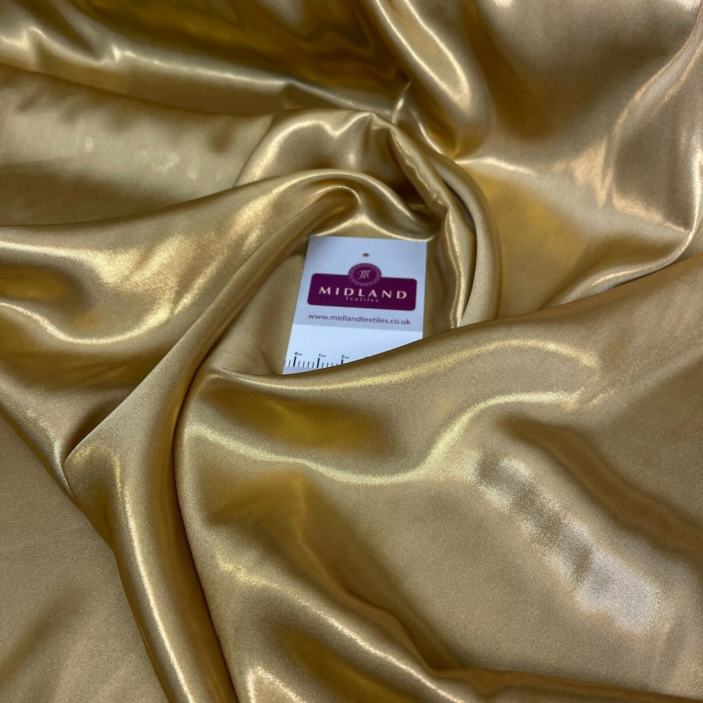 Silky Lightweight Charmeuse Shimmer Satin Foil Non-Stretch fabric M1535