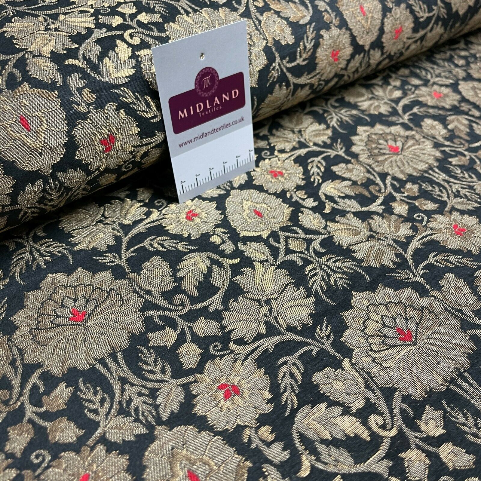 Floral ornamental Indian Brocade dress waistcoat fabric M1509 Mtex