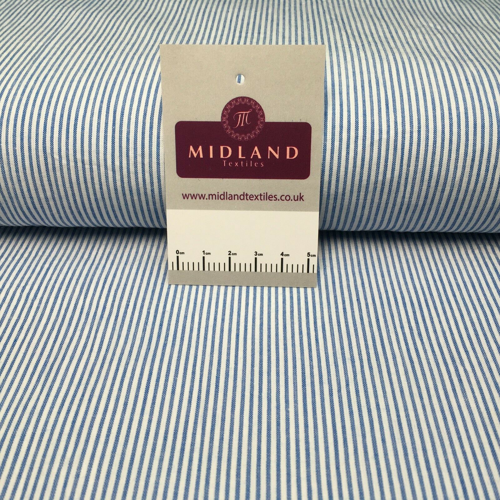 Light Blue Seersucker 100% Cotton Candy Stripped crinkle Summer fabric M1539