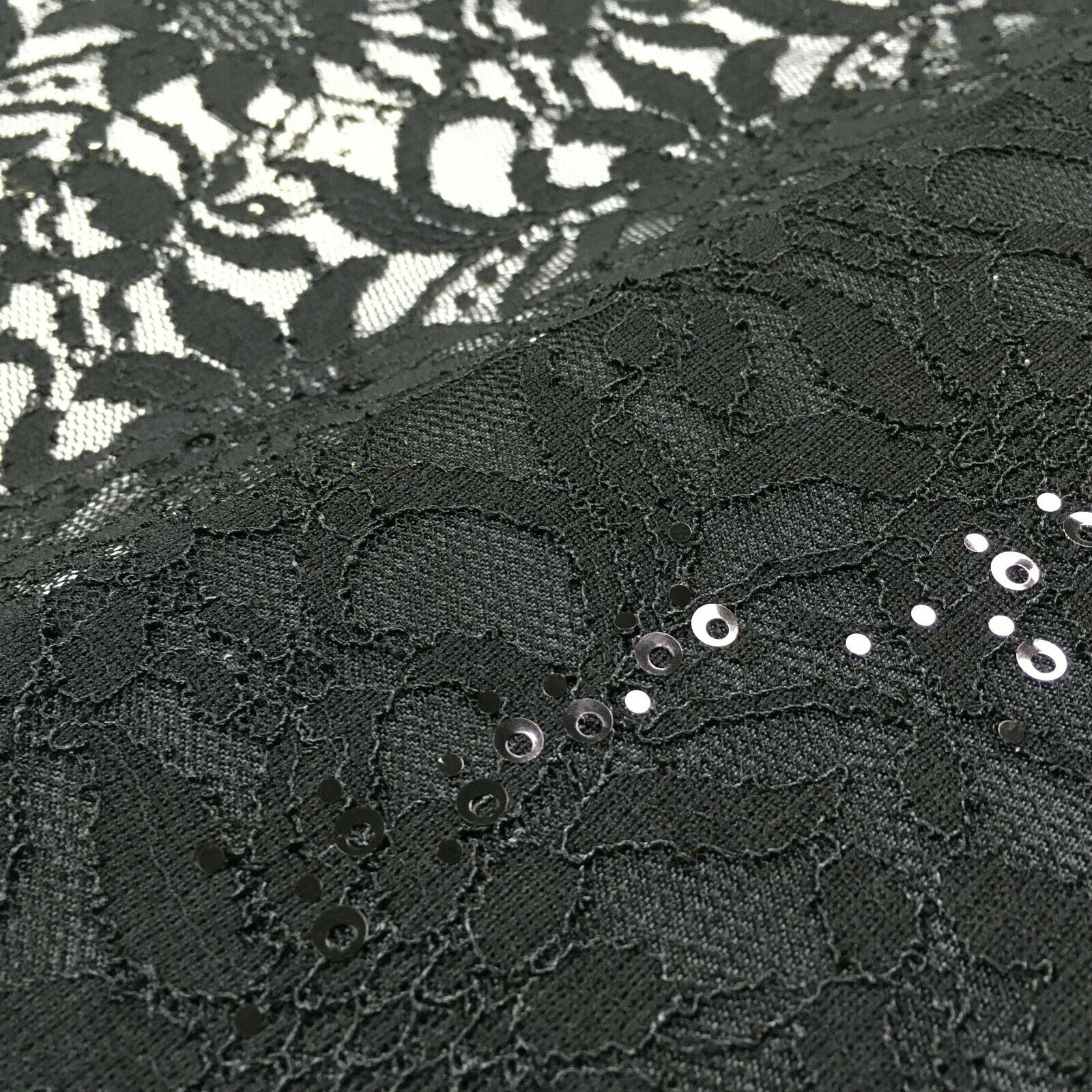 Bridal Raschel floral Lace corded with sequins dress fabric M1434