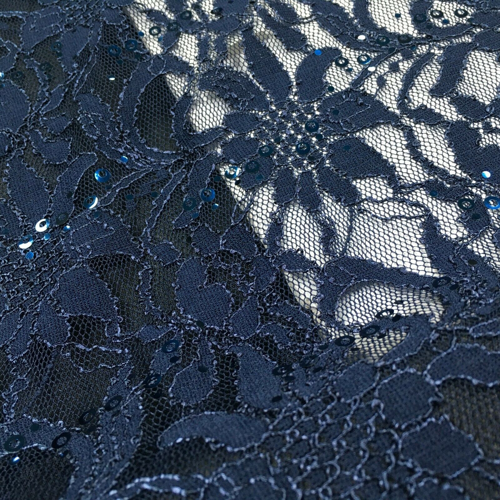 Bridal Raschel floral Lace corded with sequins dress fabric M1434