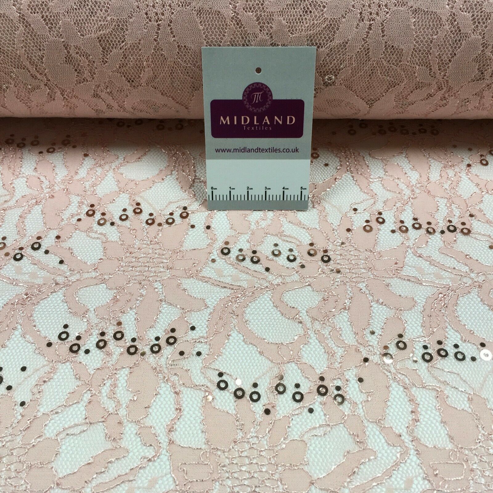 Bridal Raschel floral Lace corded with sequins dress fabric M1434