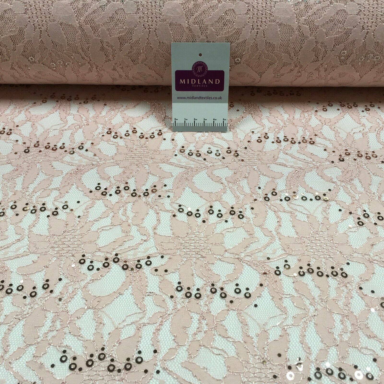 Bridal Raschel floral Lace corded with sequins dress fabric M1434