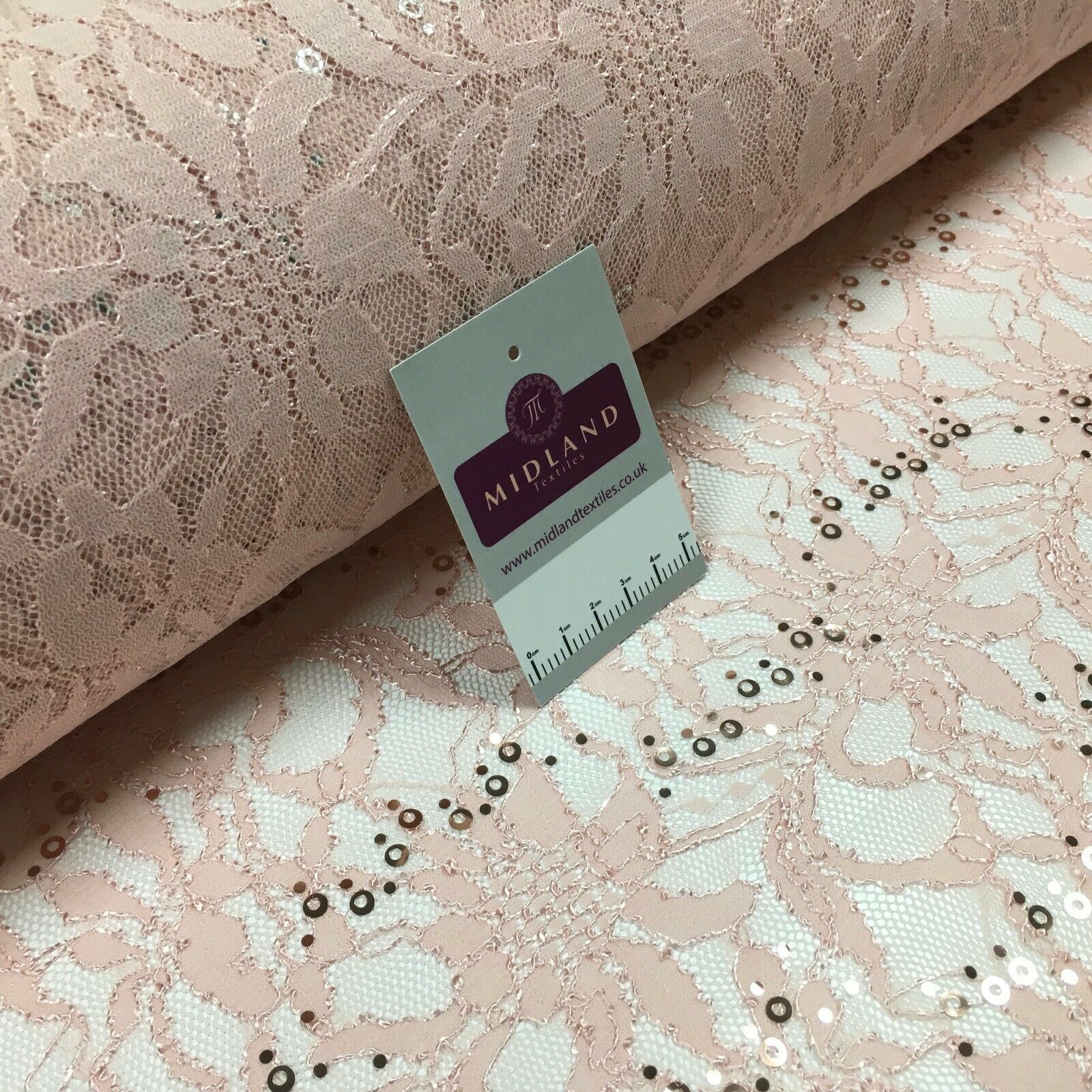 Bridal Raschel floral Lace corded with sequins dress fabric M1434