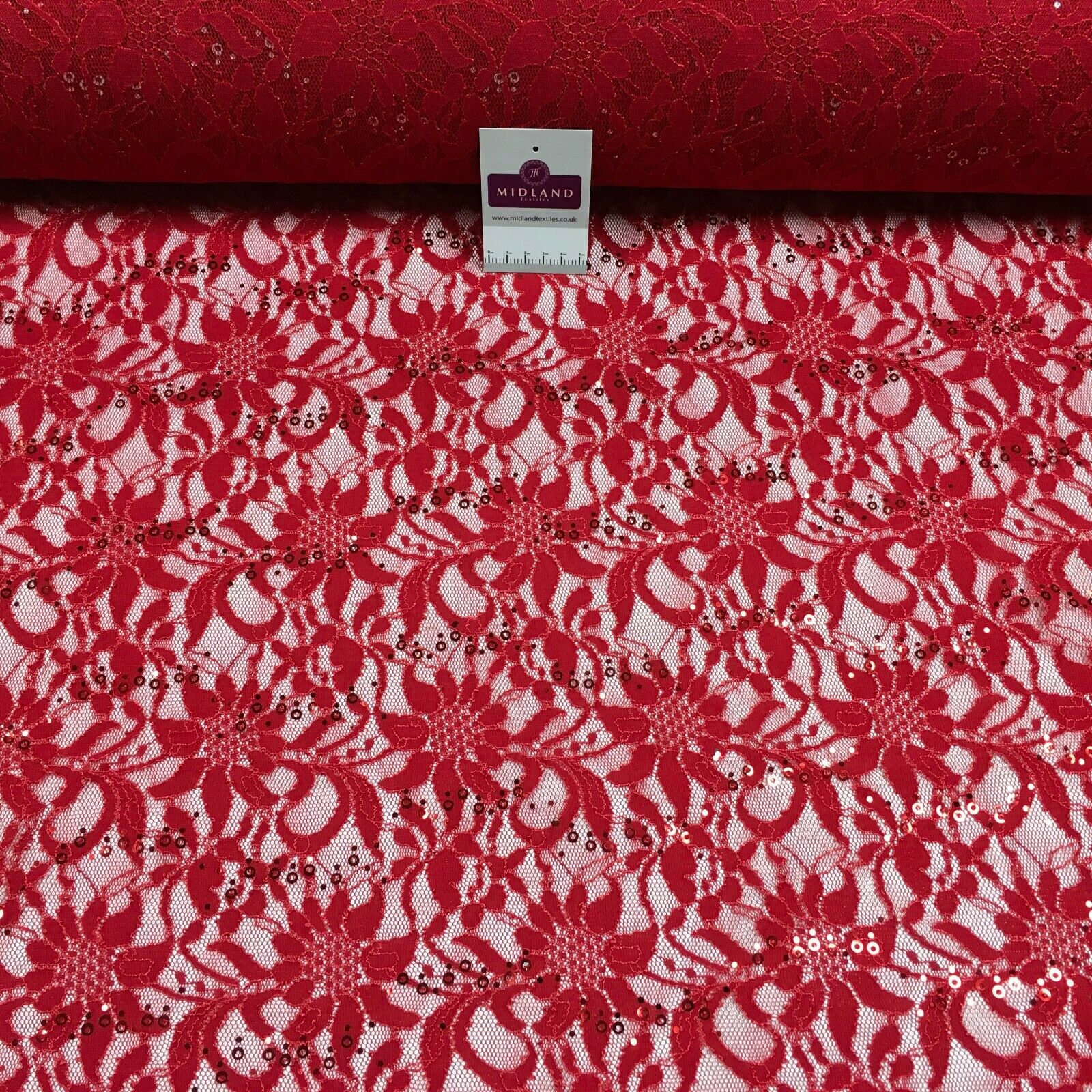 Bridal Raschel floral Lace corded with sequins dress fabric M1434