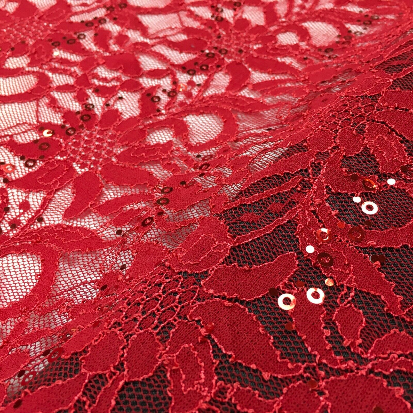 Bridal Raschel floral Lace corded with sequins dress fabric M1434