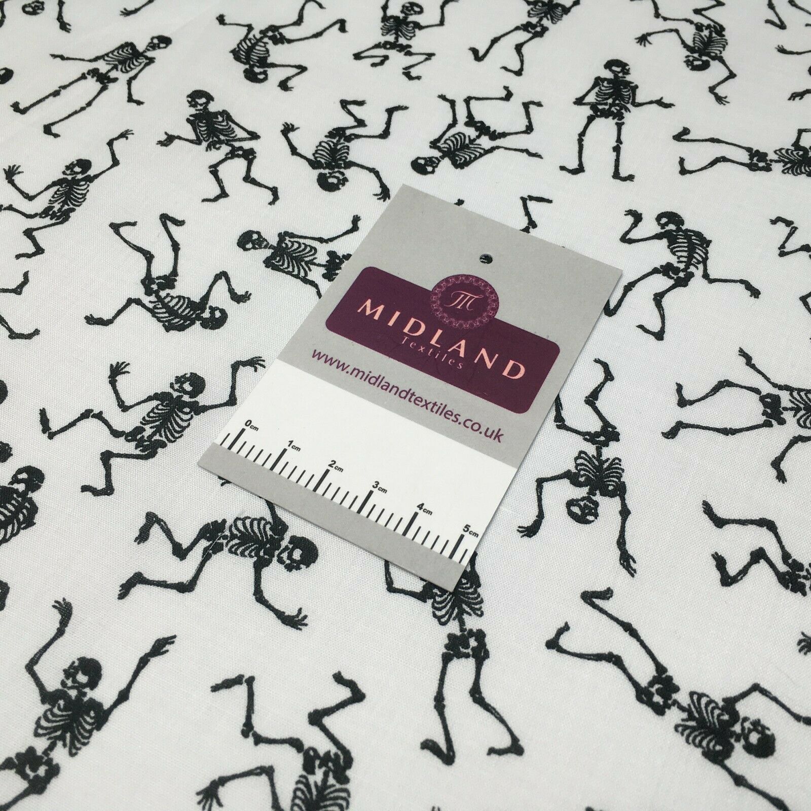 Halloween Skeleton Printed poly cotton fabric M1544 Mtex