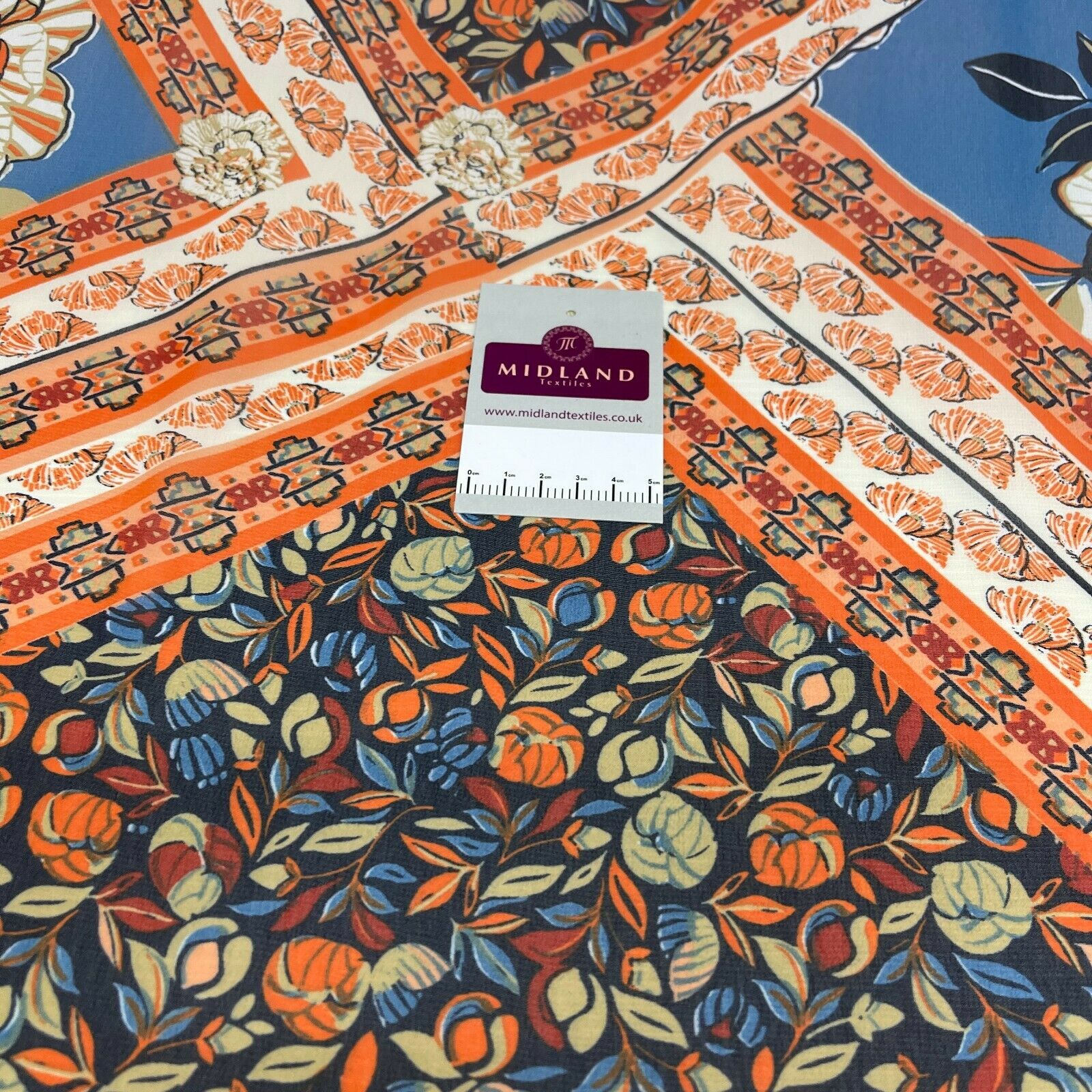 Mixed Designs Floral ornamental Chiffon Georgette Dress scarf Fabric M1556 Mtex