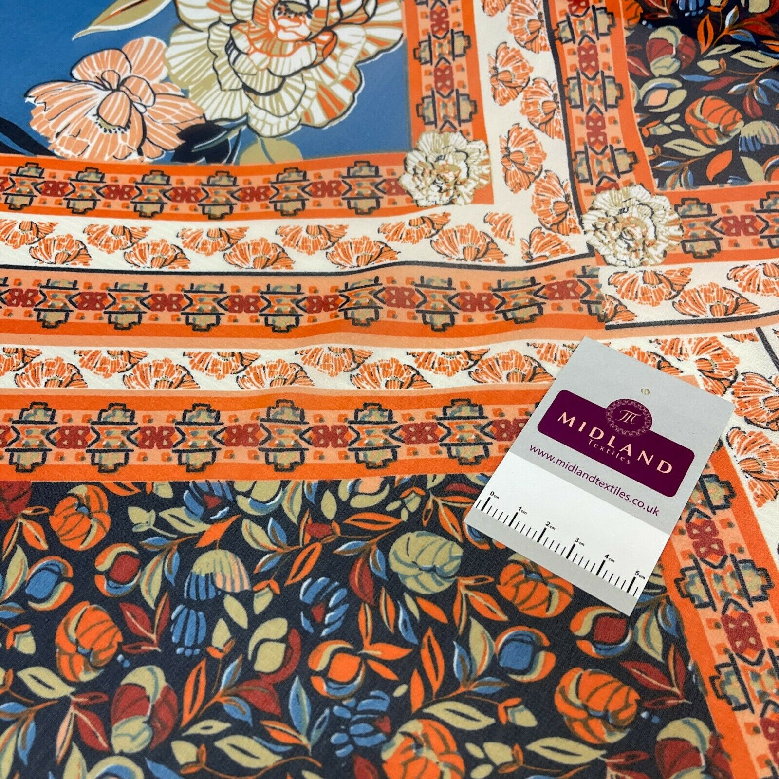 Mixed Designs Floral ornamental Chiffon Georgette Dress scarf Fabric M1556 Mtex