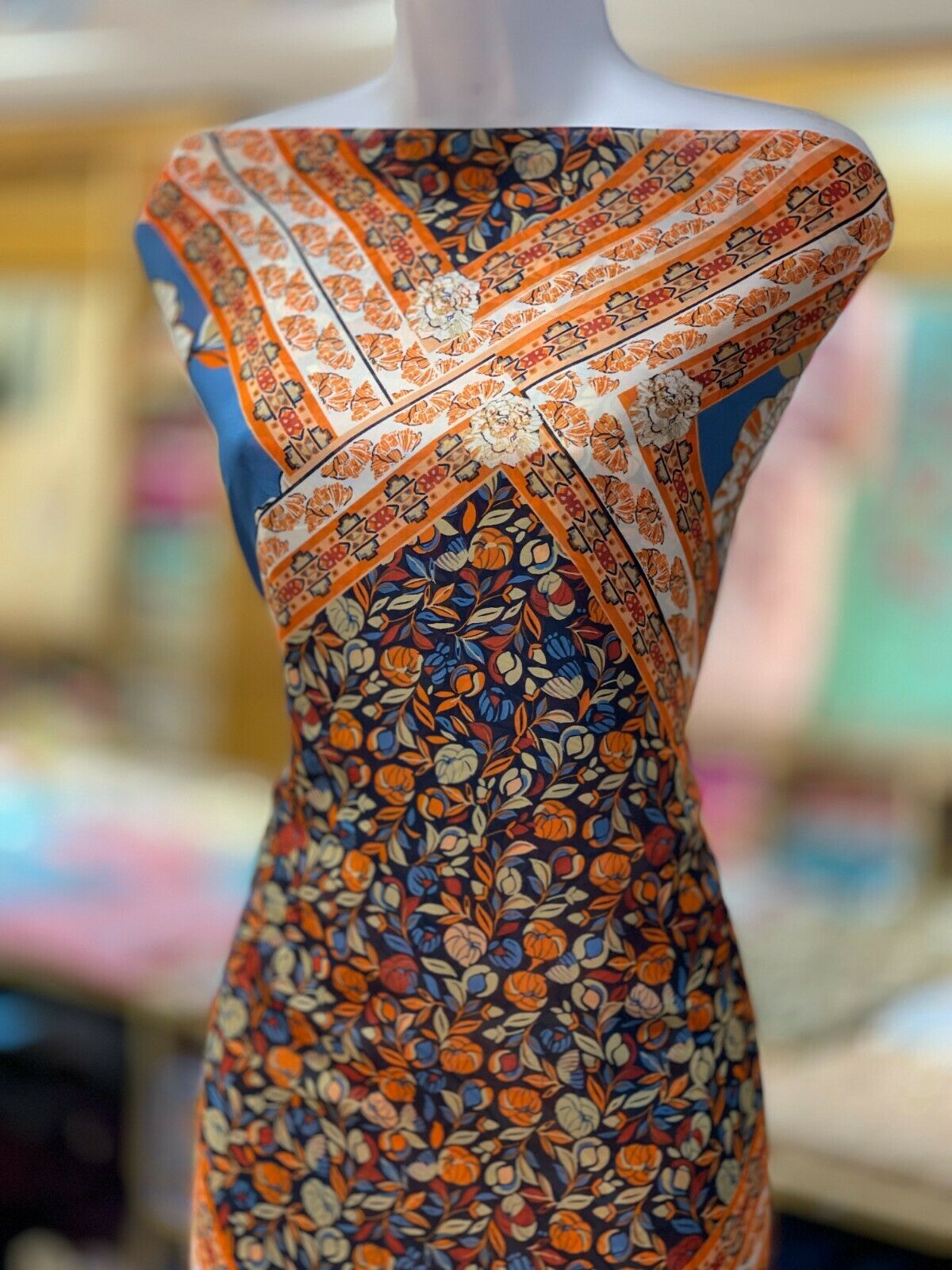 Mixed Designs Floral ornamental Chiffon Georgette Dress scarf Fabric M1556 Mtex