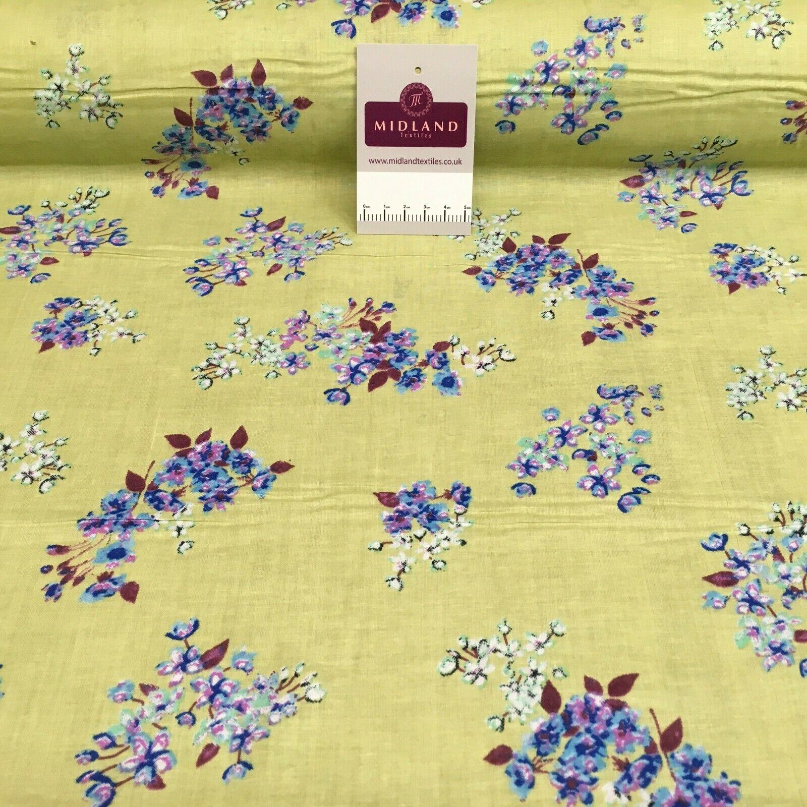 Floral Silky Soft 100% Cotton Lawn Dress Fabric M1559Mtex