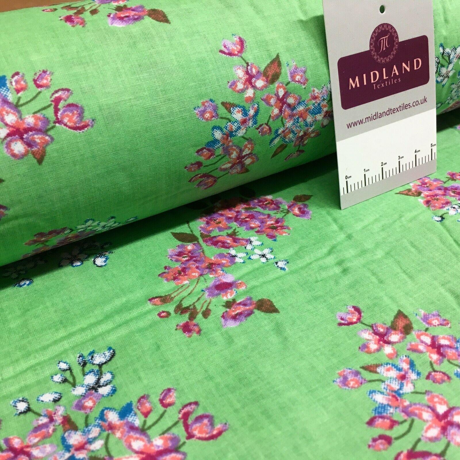 Floral Silky Soft 100% Cotton Lawn Dress Fabric M1559Mtex