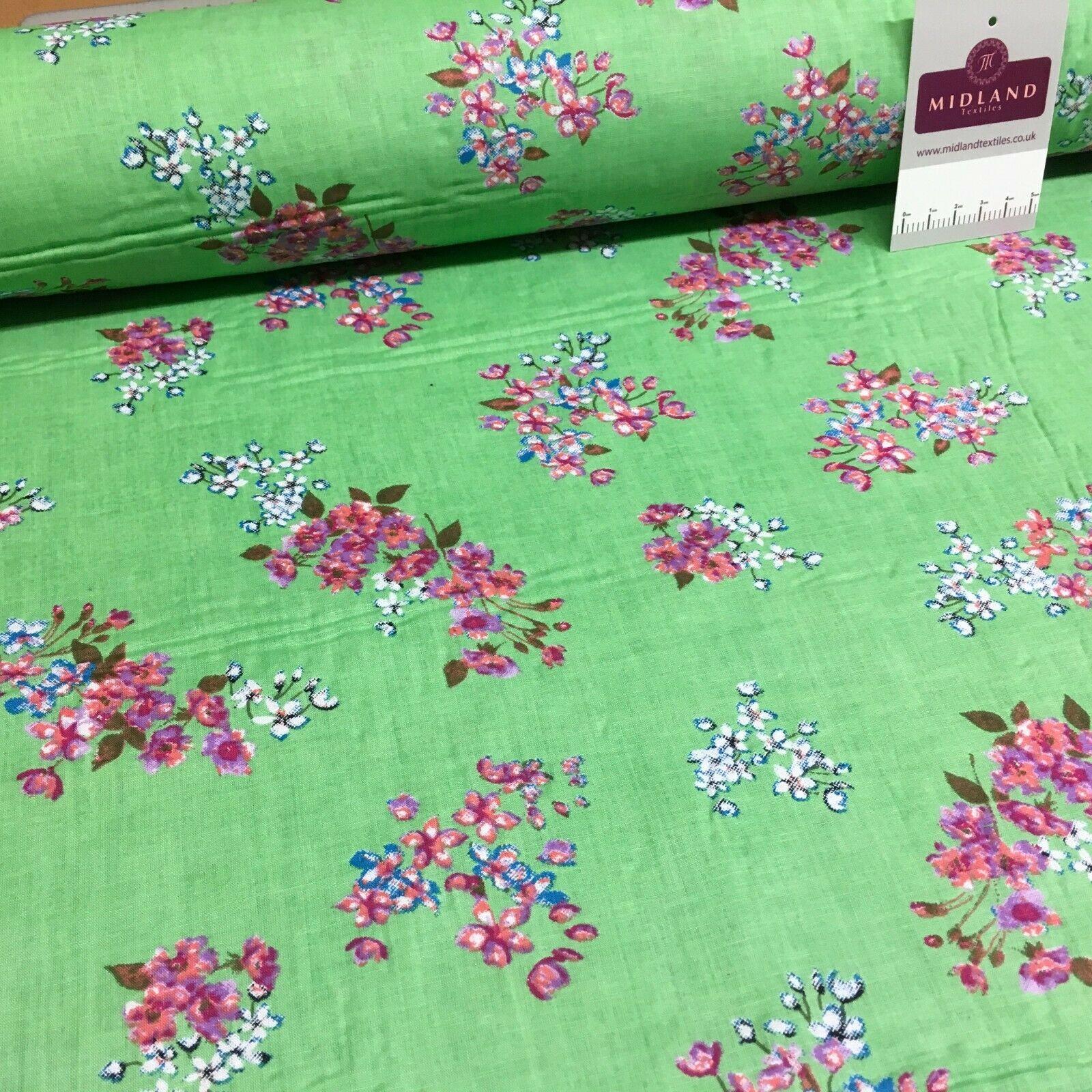 Floral Silky Soft 100% Cotton Lawn Dress Fabric M1559Mtex