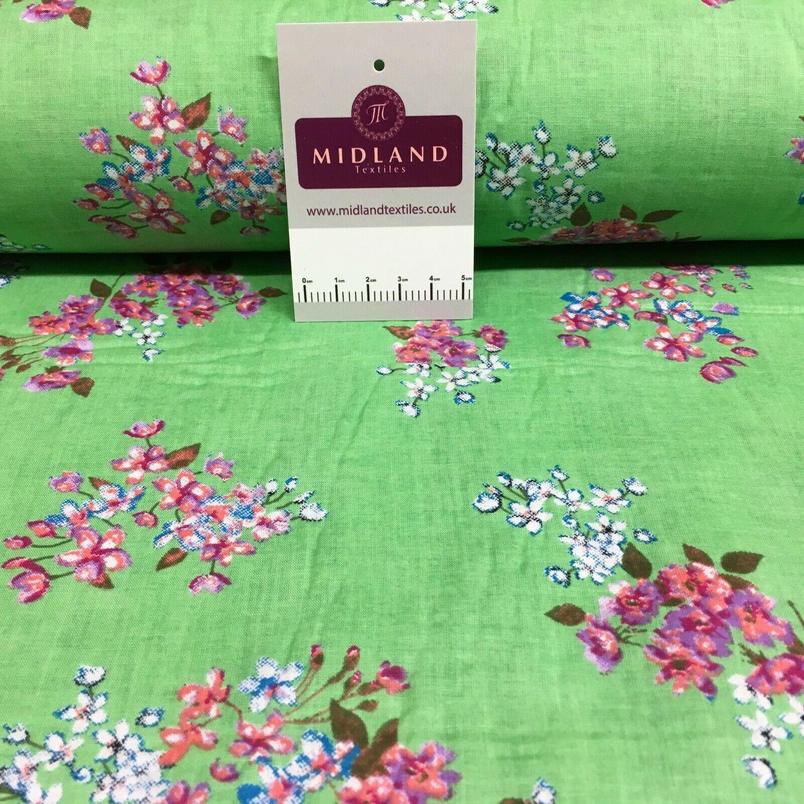 Floral Silky Soft 100% Cotton Lawn Dress Fabric M1559Mtex