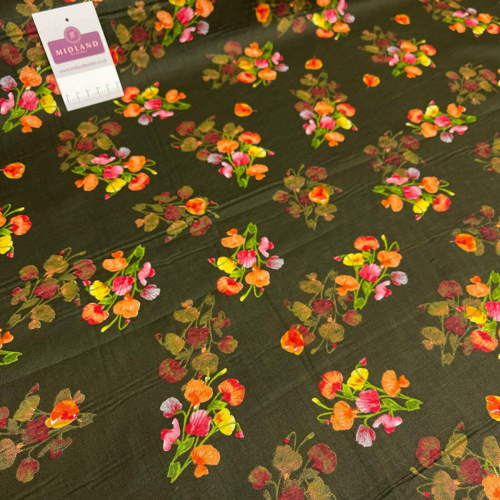 Floral Silky Soft 100% Cotton Lawn Dress Fabric M1558 Mtex