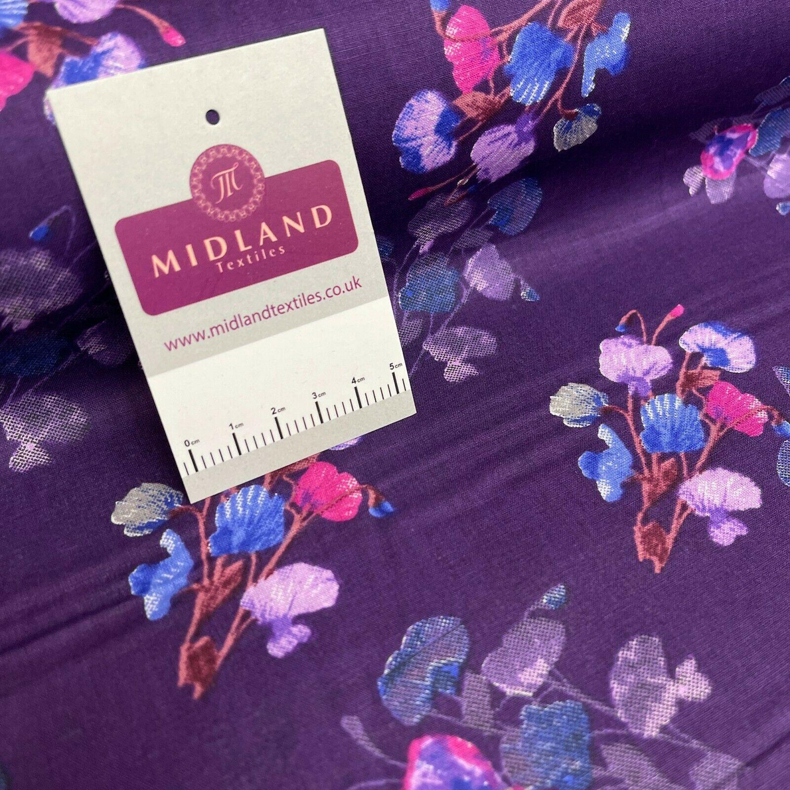 Floral Silky Soft 100% Cotton Lawn Dress Fabric M1558 Mtex