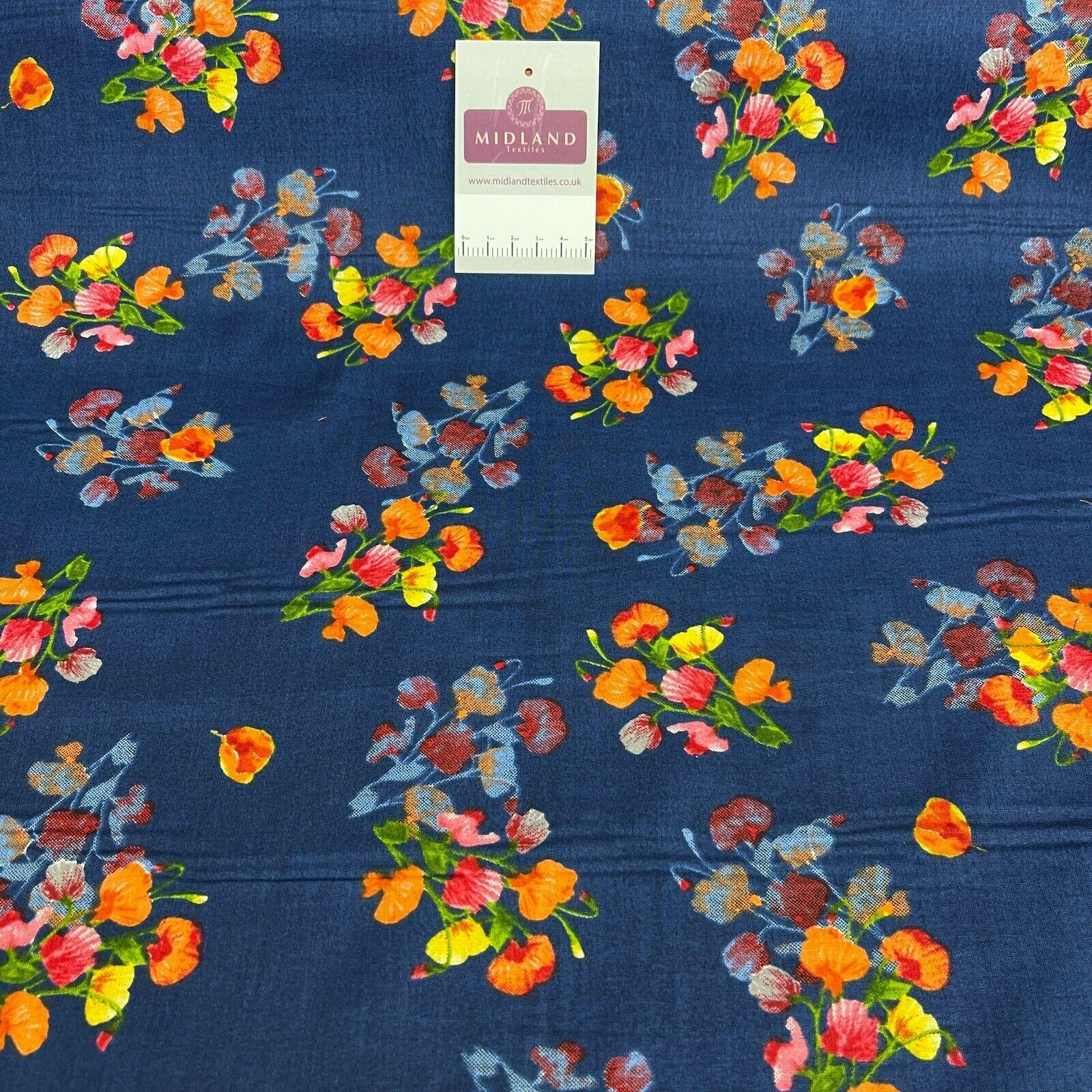 Floral Silky Soft 100% Cotton Lawn Dress Fabric M1558 Mtex