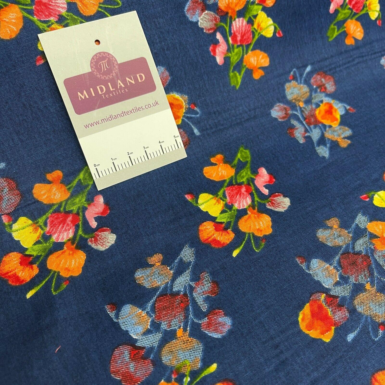 Floral Silky Soft 100% Cotton Lawn Dress Fabric M1558 Mtex