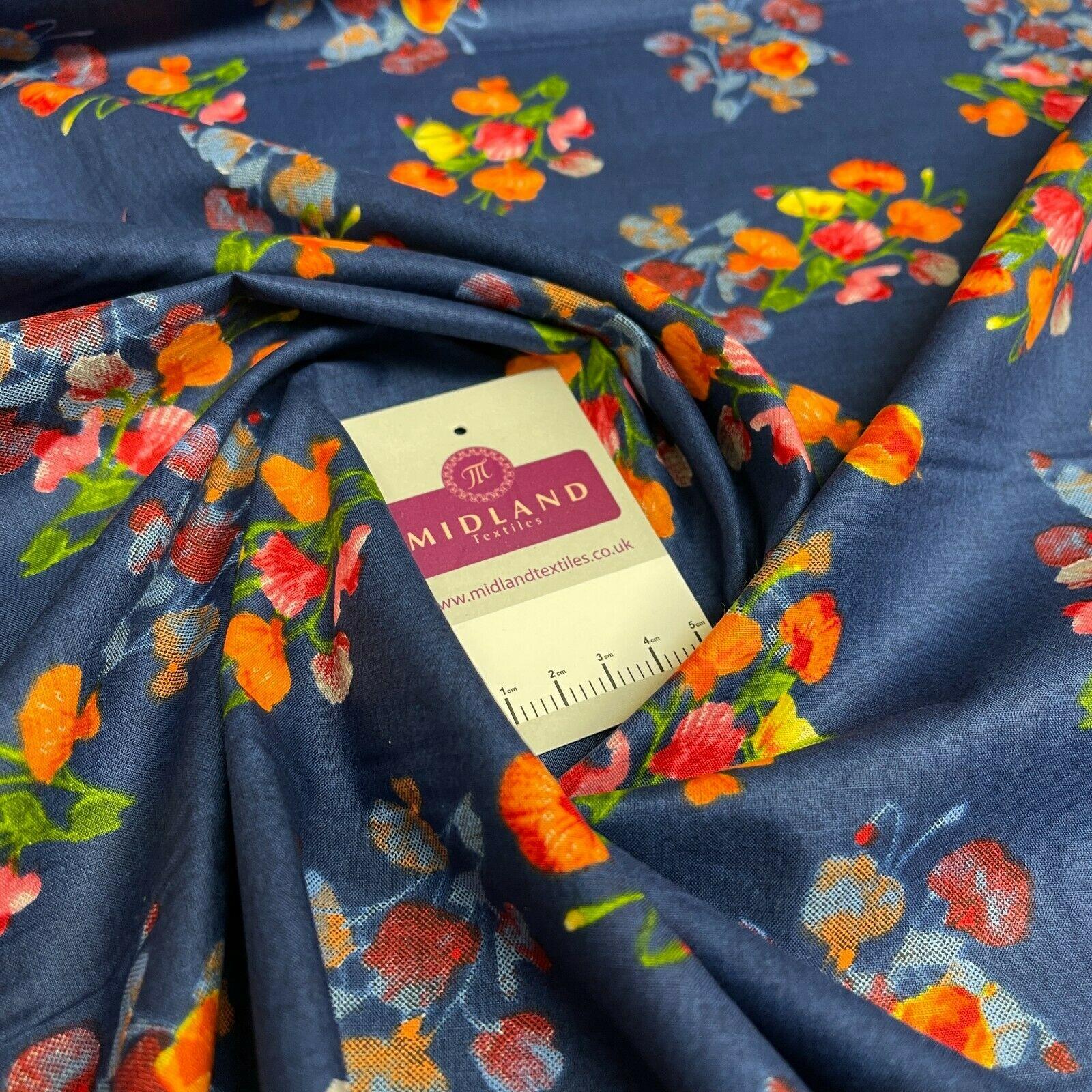 Floral Silky Soft 100% Cotton Lawn Dress Fabric M1558 Mtex