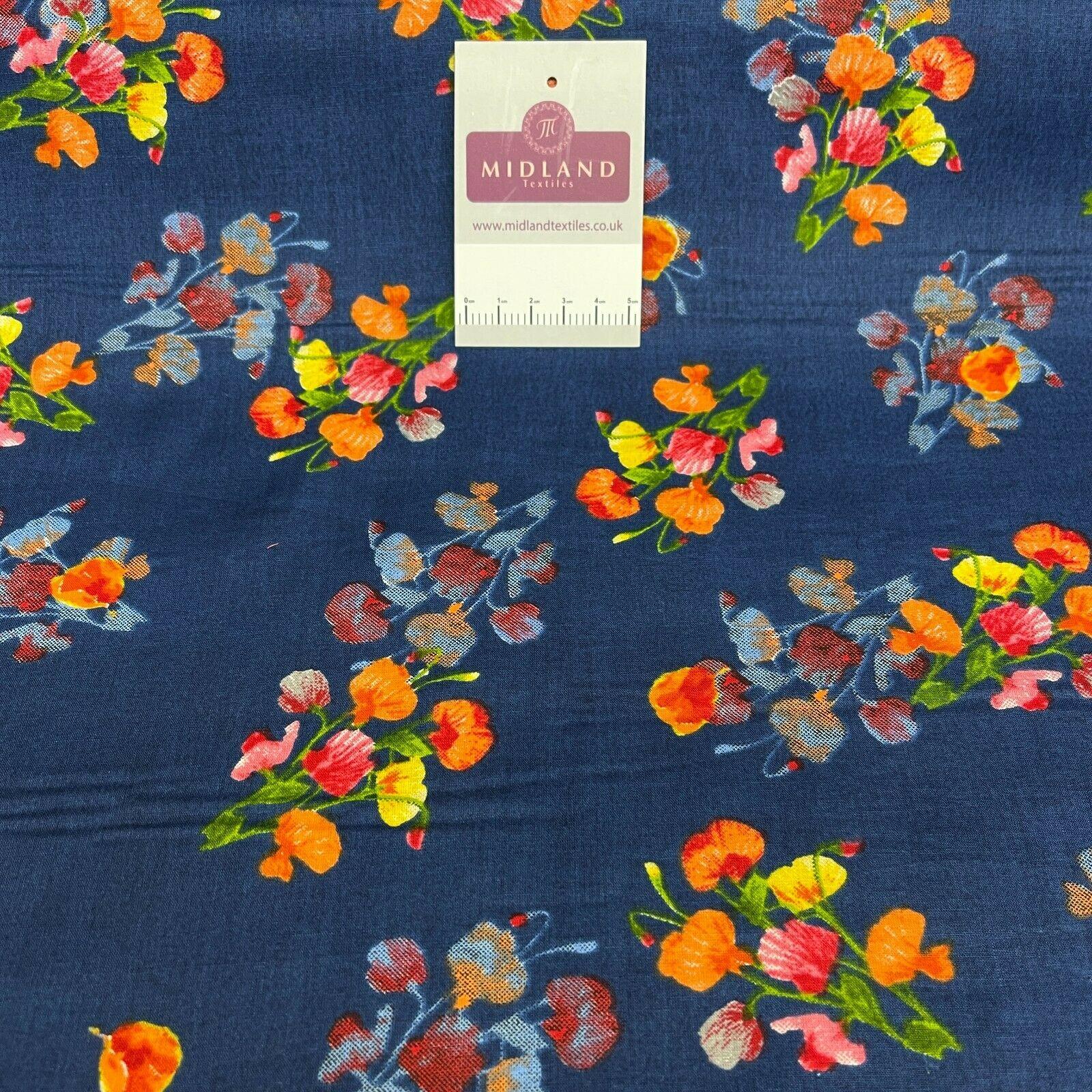 Floral Silky Soft 100% Cotton Lawn Dress Fabric M1558 Mtex