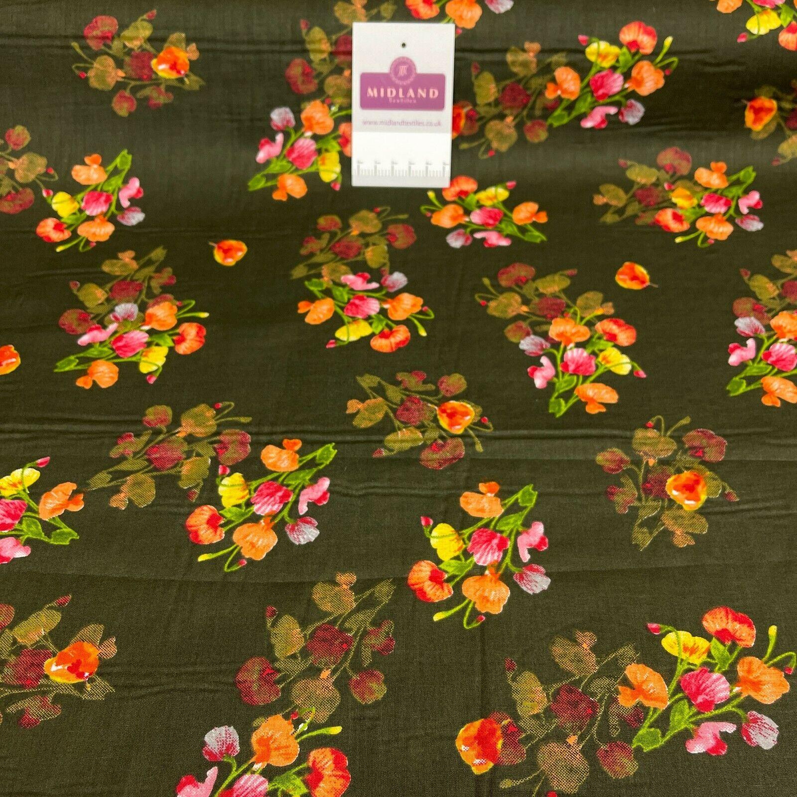 Floral Silky Soft 100% Cotton Lawn Dress Fabric M1558 Mtex